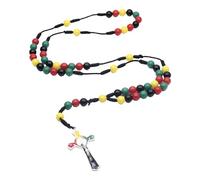 ZIDDAR Chapelet catholique multicolore en corde tressée avec breloque unique en forme de croix pour un usage quotidien et un événement spirituel