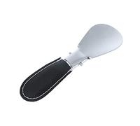 ZIDDAR Chausse-pied pliable en métal avec acier inoxydable et similicuir pour personnes âgées Noir