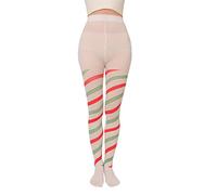 ZIDDAR Collants de Noël à rayures en sucre d'orge pour les fêtes de fin d'année, cosplay, accessoire de costume rayé, Rouge et vert large p, Taille unique