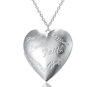 ZIDDAR Collier avec médaillon photo en forme de cœur pour image - Bijoux fantaisie pour la Saint-Valentin - Collier avec pendentif pour femme, Métal, Alliage.