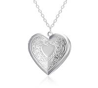 ZIDDAR Collier avec médaillon photo en forme de cœur pour image - Bijoux fantaisie pour la Saint-Valentin - Collier avec pendentif pour femme, Métal, Alliage.
