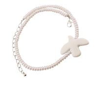 ZIDDAR Collier blanc avec colombes de la paix - Bijou unique pour étudiant - Longue chaîne pour femme à la recherche de bijoux uniques et significatifs - Accessoire de mode
