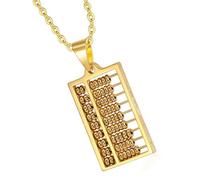 ZIDDAR Collier polyvalent en acier inoxydable robuste avec pendentif en forme de boulier pour calculs, élégant et portable, accessoire de mode à porter au quotidien, taille unique, Comme décrit, Comme