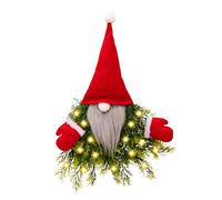 ZIDDAR Couronne de Père Noël lumineuse pour porte d'entrée et utilisation en intérieur ou en extérieur