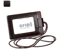 ZIDDAR Lany Porte-badge en cuir véritable, café