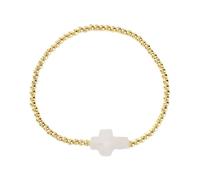 ZIDDAR Perle dorée tendance avec cordon élastique et croix pour les créateurs de tendance et les croyants