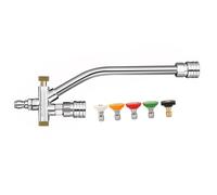 ZIDDAR Raccord rapide double lances pour nettoyeur haute pression avec 5 embouts de buse pour diverses applications de nettoyage Adaptateur de tuyau d'arrosage