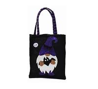 ZIDDAR Sac à bonbons d'Halloween portable avec poignées pour la maison, un mariage, une fête prénatale, une fête d'Halloween pour adultes, Noir