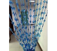ZiDeTang Rideau de porte en acrylique avec perles et feuilles d'érable - Séparateur de pièce - 100 x 195 cm - Bleu foncé