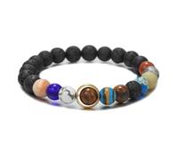zidiau Bracelet en perles avec système solaire - Univers huit planètes - Accessoires de bijoux - Cadeau idéal pour lui, elle, homme et femme, 18.4cm, Pierre, Pierre naturelle.