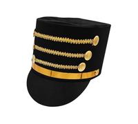 zidiau Chapeau casse-noisette pour adulte - Casquette de soldat Casse-noisette avec bouton doré, casquette de garde d'honneur et casquette de fanfare pour Halloween, cosplay, spectacle, spectacle de