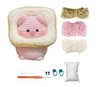 zidiau Kit complet de crochet pour débutants, kit de tricot au crochet en forme d'animal avec tutoriels vidéo étape par étape, ensemble de fil facile à faire soi-même pour unisexe, cadeau créatif