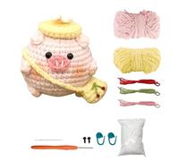 zidiau Kit complet de crochet pour débutants, kit de tricot au crochet en forme d'animal avec tutoriels vidéo étape par étape, ensemble de fil facile à faire soi-même pour unisexe, cadeau créatif