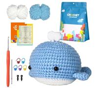 zidiau Kit complet de crochet pour débutants, kit de tricot au crochet en forme d'animal avec tutoriels vidéo étape par étape, ensemble de fil facile à faire soi-même pour unisexe, cadeau créatif
