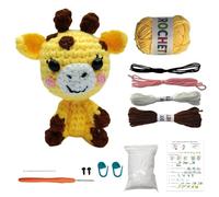 zidiau Kit complet de crochet pour débutants, kit de tricot au crochet en forme d'animal avec tutoriels vidéo étape par étape, ensemble de fil facile à faire soi-même pour unisexe, cadeau créatif