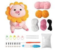 zidiau Kit complet de crochet pour débutants, kit de tricot au crochet en forme d'animal avec tutoriels vidéo étape par étape, ensemble de fil facile à faire soi-même pour unisexe, cadeau créatif