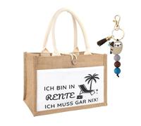 Zidoley Cadeau de retraite pour femme, sac de shopping pour femme, porte-clés paresseux, cadeau de retraite, cadeau d'adieu, collègue d'adieu, Je suis à la retraite, je dois Gar Nix, Taille unique
