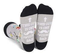 Zidoley Chaussettes fantaisie pour papa de la part de sa fille et de son fils, « This Guy is One Awesome Dad » Chaussettes amusantes pour homme 9-11, cadeaux d'anniversaire pour papa, cadeaux