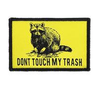 Zidoley Fermeture auto-agrippante "DON'T TOUCH MY TRASH" Patchs de raton laveur Fermeture auto-agrippante militaire pour sac à dos, uniforme, vêtements tactiques, casquette de baseball (front)