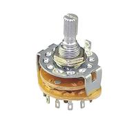 ZIDRMTKVK Commutateur encodeur 4 pièces commutateur Rotatif en métal 20MM 1 pôle 12 Positions M9X0.75 18 Dents Arbre moleté avec bornes à souder 1P12T/2P6T/3P4T/4P3T(1 Pole 12 Position)
