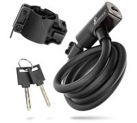 ZIEGER Antivol vélo Urban 1000 - Câble blindé flexible avec cylindre de serrure et support