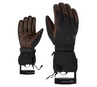 Ziener GAIKU Gants de Ski/Sports d'hiver pour Homme - Imperméables - Manches Longues - Laine - Noir - Marron foncé - 10