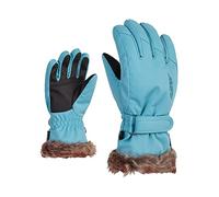 Ziener Gants de Ski LIM pour Fille | Chaud et Respirant Blue Nile stru, 4,5
