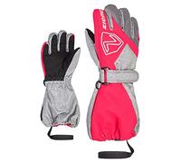Ziener Gants de Ski Unisexes pour bébé Lauro - Imperméables - Long Manchon réfléchissant - Rose Fluo - 110 cm