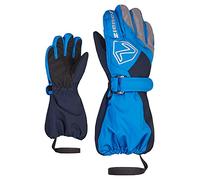Ziener Gants de Ski Unisexes pour bébé Lauro - Imperméables - Manches Longues - Réfléchissantes - Bleu Persian - Bleu Marine foncé - 122 cm