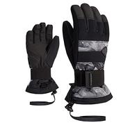 Ziener Gants de Snowboard Manu pour Enfant - Imperméables et Respirants - Protection - Imprimé Gris - Taille XL