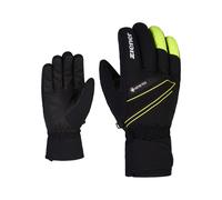 Ziener Gunar Gunar Gants de Ski/Sports d'hiver pour Homme - Imperméables, Respirants et Chauds - Gore-Tex - Noir, Jaune Poison - 9,5
