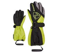 Ziener Lauro Gants de Ski/d'hiver Unisexes pour bébé - Imperméables - Longue Manchette réfléchissante - Noir/Citron Vert - 128