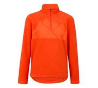 Ziener JONKI-Z Pull de Ski pour Enfant, Couche intermédiaire, t-Shirt Polaire | Chaud, élastique, recyclé, Orange Rouge, 128