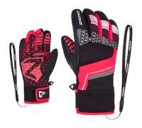 Ziener Lonzalo Primaloft Gants de Ski imperméables et Respirants pour Sports d'hiver Fille - Noir/rose fluo - 4