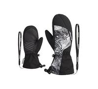 Ziener Lavalino Moufles de Ski/Sports d'hiver pour Enfant | Imperméables, Extra Chaudes, Laine, Noir/Gris, imprimé Montagne, 7,5