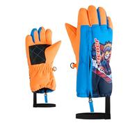 Ziener Leo-Z Gants de Ski pour Enfant - Coupe-Vent - Imperméable - Fermeture éclair Longue - Orange Poison - 4