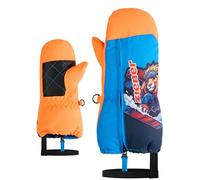 Ziener Leon-Z Moufles de Ski pour Enfant en Bas âge - Coupe-Vent - Imperméables - Longue Fermeture éclair - Orange - Taille 2