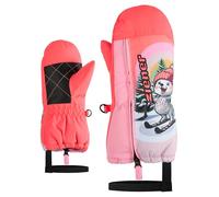 Ziener Leon-Z Moufles de Ski pour Enfant en Bas âge - Coupe-Vent - Imperméables - Longue Fermeture éclair - Rose Fluo - Taille 3