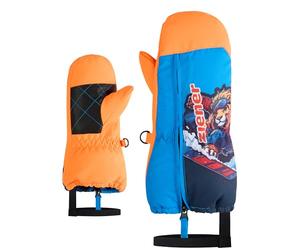 Ziener Leon-Z Moufles de Ski pour Enfant en Bas âge - Coupe-Vent - Imperméables - Longue Fermeture éclair - Orange - Taille 2