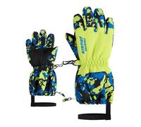 Ziener LEVIO-Z Gants de Ski/Sports d'hiver pour Enfant en Bas âge - Imperméables - Longue Manchette - Fermeture éclair - Camouflage Bleu Persan - Taille 5