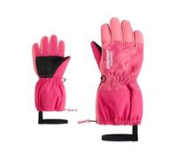 Ziener Levio-Z Gants de Ski/Sports d'hiver pour Enfant - Imperméables - Longue Manchette - Fermeture éclair - Tie Dye Pop Rose - 4,5