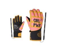 Ziener Liwa Gants de Ski pour Fille - Imperméable - Primaloft - Tendance - Milk doré - Rose Vanille - 3