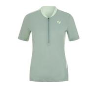 Ziener Nektaria Maillot de Cyclisme pour Femme - VTT - Vélo de Route - Respirant, séchage Rapide, élastique, Manches Courtes, Vert givré, 44