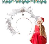 Ziennhu Ailes d’ange blanches - Bandeau Costume Accessoires pour cheveux Ailes de fée - Accessoires de vêtements tenue de fête, ailes ou bandeau pour Halloween, noël, femmes filles