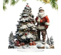 Ziennhu Décoration de Noël 2D Acrylique - Creative Père Noël & | Festival Abrasion Imperméable Table et Bureau à la Maison, décoration Hiver, Accessoire de fête N