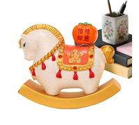 Ziennhu Décorations Cheval à Bascule Chinoises,Figurine de Bureau en Résine Chinoise | Ornement Cheval à Bascule pour Bureau,pour Écoles Bureaux Cafés Librairies Salon Fête Festival
