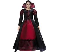 Ziennhu Déguisement de Vampire Enfant - Déguisement Fantaisie de Reine Vampire Noble Gothique,Accessoires Effrayants pour Halloween Carnaval École Cosplay Accessoire Photo Spectacles Fête