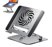 Ziennhu Élévateur portable avec ventilateur et support de hauteur réglable - Support tablette et refroidissement portable | pour tablette, ordinateur, imprimante, bureau à domicile, voyages, lecture