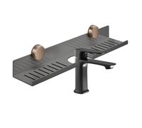 Ziennhu Étagère pour Lavabo De Salle De Bain - Étagères Murales Salle de Bain,Organisateur en Acier Carbone Amovible À Ventouses pour Rangement, Parfums Et Décor