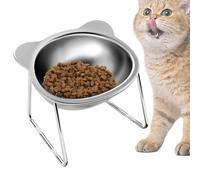 Ziennhu Gamelle surélevée pour Chat - Inclinaison de 15° soulager la Tension du Cou Gamelle, gamelle et d'eau en Acier Inoxydable, Fournitures Animaux Facile à Nettoyer, Conception Anti-vomi